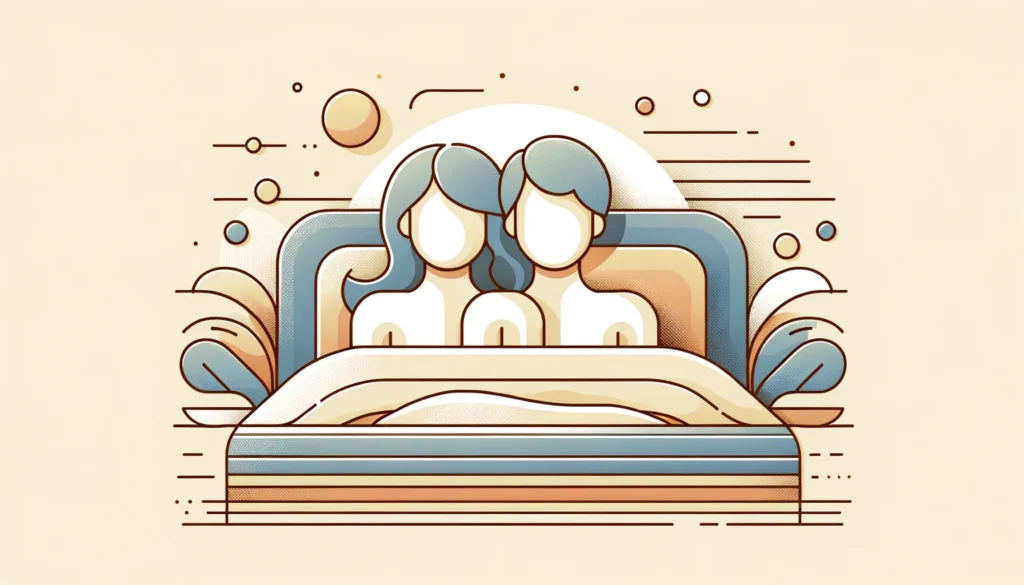 Two people in a healthy and safe casual relationship sharing a bed together